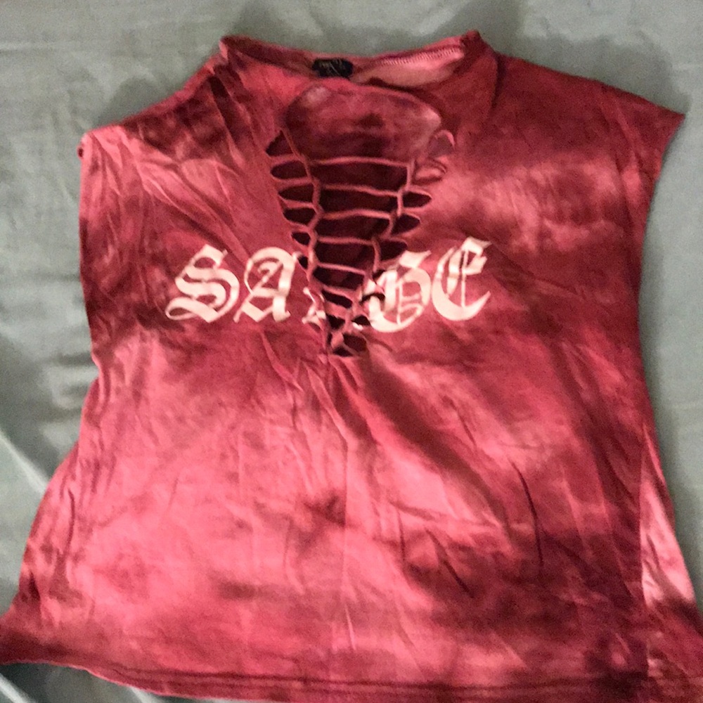 Rue 21 Deep V-Neck Shirt Top Tie-Dye Size S